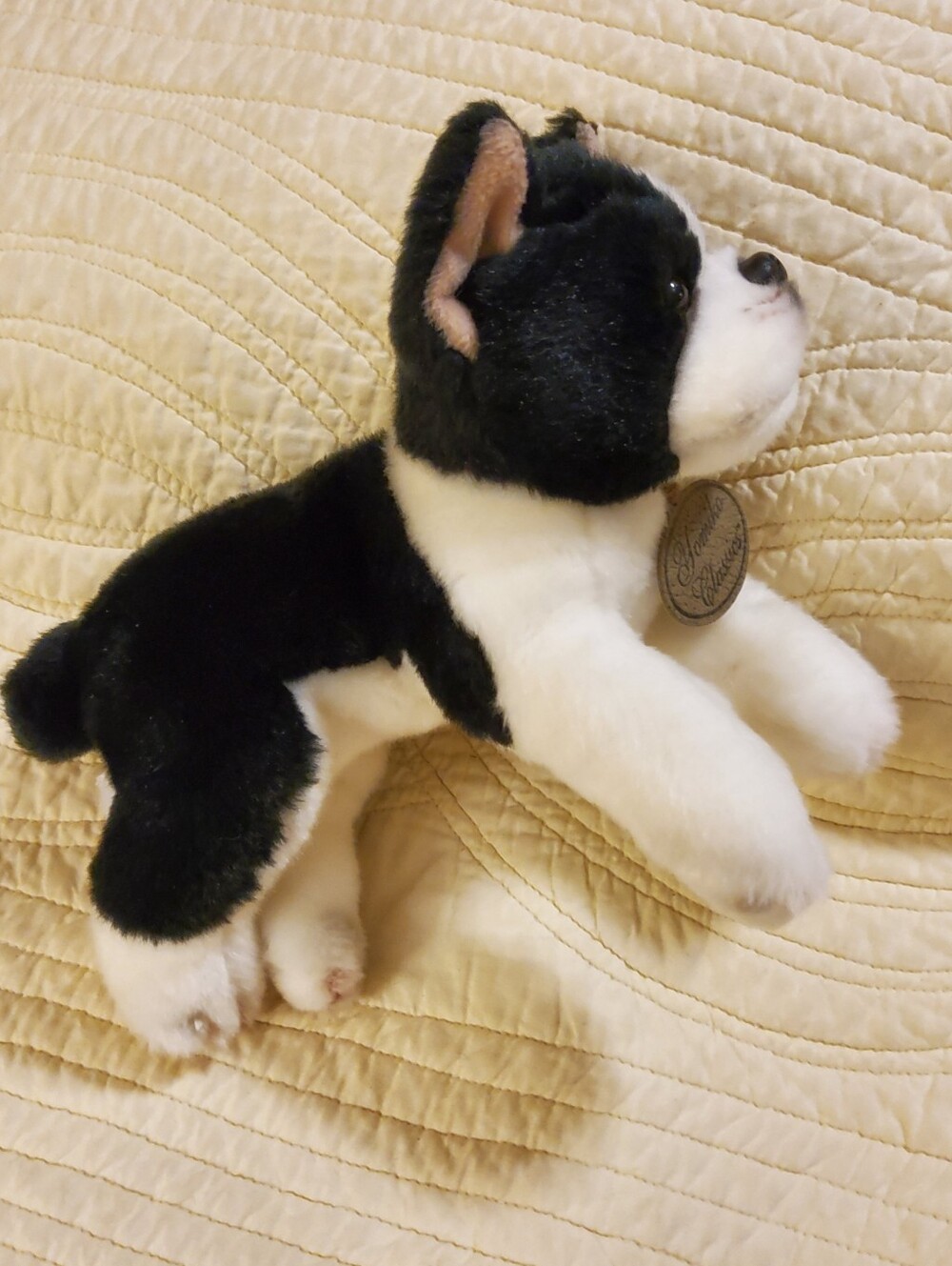 Plush Black and White Boston Terrier Puppy Stuffed Animal